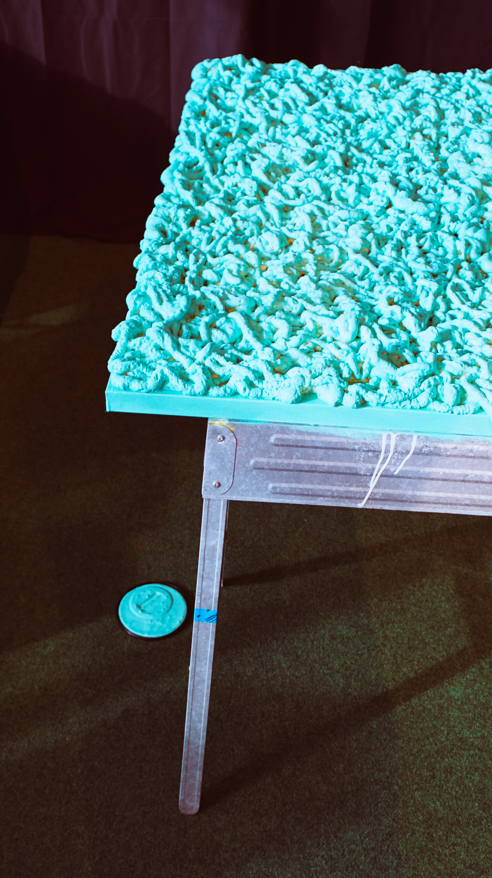 Parsa's work — teal sculpture